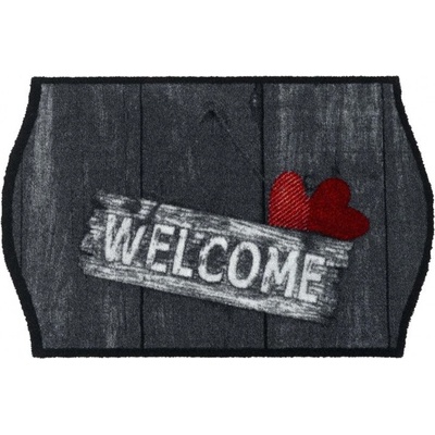 FLOMA Welcome Hearts Černo-šedá 50 x 75 x 0,8cm