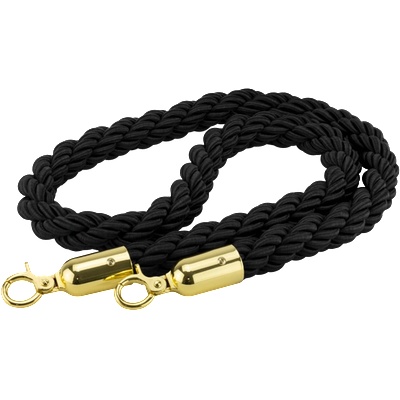 HORECANO-Въже за ограничителна стойка Ø3.2x150cm TWISTED ЧЕРНО/ЗЛАТО (110130-001G) (0185211)