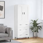 vidaXL Висок шкаф, бял, 69, 5x34x180 см, инженерно дърво (3199761)