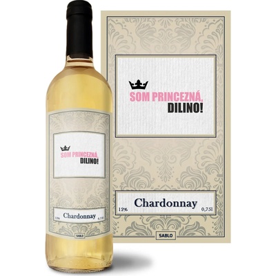 Sablio Som princezná, dilino! Chardonnay biele suché víno 12 % 0,75 l (čistá fľaša)