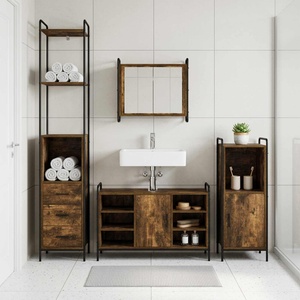vidaXL Комплект шкафове за баня 4 бр. Опушен дъб 40 x 36 x 200, 5 см (3444659)