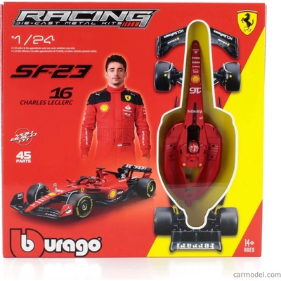Bburago Ferrari F1 Sf-23 Team Scuderia Ferrari N 16 Season 2023 Charles Leclerc Červená Černá 1:24