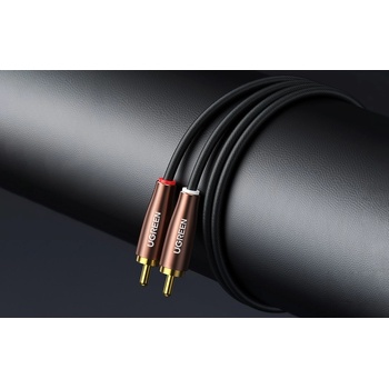 UGREEN Качествен 2xRCA към 2xRCA (чинча) аудио кабел (200 см) - Ugreen AV199 Extension Cable 2xRCA (Cinch) to 2xRCA (Cinch) (черен-кафяв) (21623)