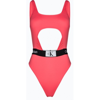 Calvin Klein Дамски бански костюм от една част Calvin Klein Cut Out One Piece-RP calypso coral