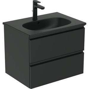 Ideal Standard TESI долен шкаф+мивка 60 cm, с две чекмеджета, черен мат (T0050ZT+T3510V3)