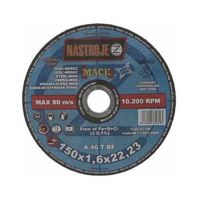 Nástroje cz Kotouč řezný 150 x 1,6 x 22 mm IM-1-150-1,6RM
