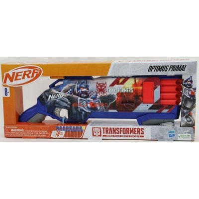 PISTOLE NERF TRANSFORMERS OPTIMUS PRIMAL STŘÍLÍ 2 ŠIPKY NAJEDNOU + 16 ŠIPEK