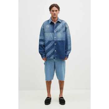 Ambush Яке тип риза AMBUSH Patchwork Denim Shirt Vintage в синьо преходен модел с уголемена кройка BMYD003F24DEN0014400 (BMYD003F24DEN0014400)