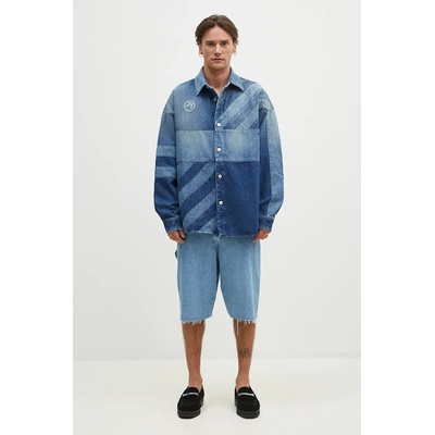 Ambush Яке тип риза AMBUSH Patchwork Denim Shirt Vintage (BMYD003F24DEN0014400)