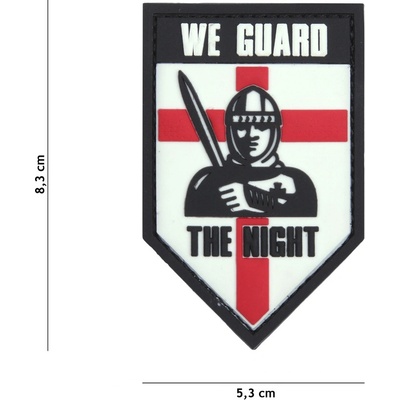 Gumová nášivka 101 Inc We Guard The Night - biela