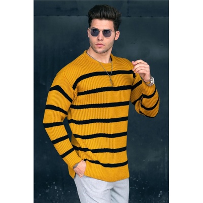Madmext Мъжки пуловер 4911 - Горчица 290288 (290288_Горчица)