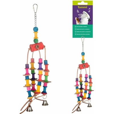 TOMMI dřevěná s válečky, hvězdami a zvonky 30 cm – Zboží Mobilmania