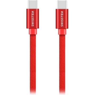 Swissten 71527206 Datový, Textile USB-C / USB-C, 1,2m, červený