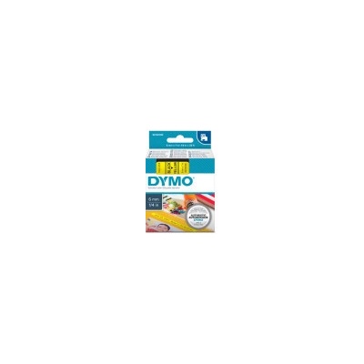 Dymo originální páska do tiskárny štítků, Dymo, 43618, S0720790, černý tisk/žlutý podklad, 7m, 6mm, D1