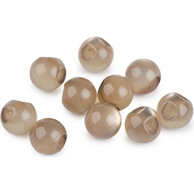 Perla k našití / knoflík kočičí oko Ø10 mm, malé, 6 šedobéžová
