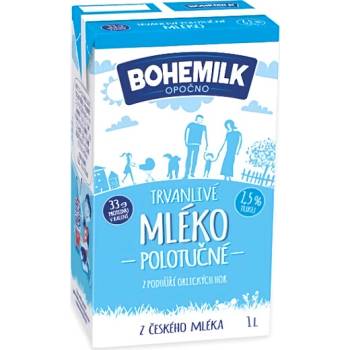 Bohemilk trvanlivé mléko polotučné 1,5% 1 l