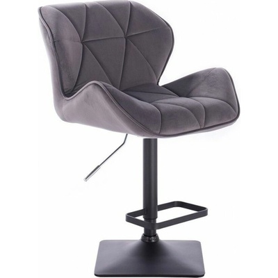 LuxuryForm Design Milano Velur na čiernej hranatej podstave tmavo šedá