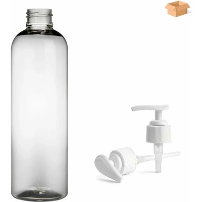 Ambra Plastová lahvička čirá s bílou pumpičkou 250 ml 180 ks