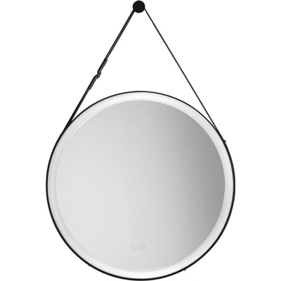 Nova Luce Černé závěsné zrcadlo s LED osvětlením Rems 85 x 64 cm