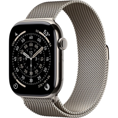 Apple Watch Series 11 Cellular 46 mm Prírodný titán s prírodným milánskym ťahom S/M MFCY4WF/A