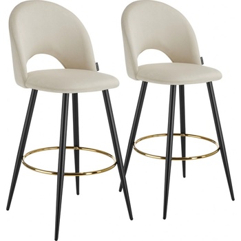 tectake 405859 sachel samet krémová / černá 2 ks