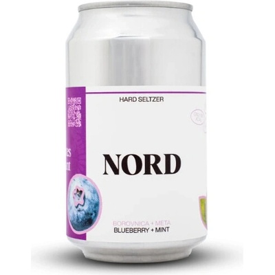 Nord hard seltzer borůvka máta 4% 0,33 l (holá láhev)