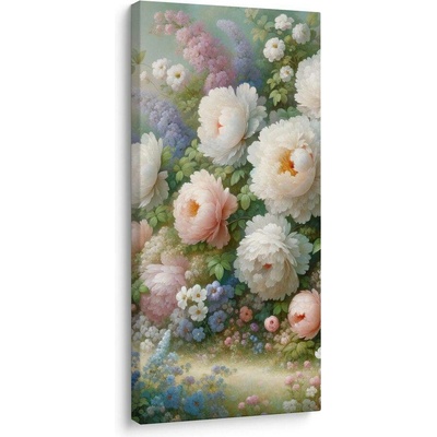 Obraz romantické pivoňky v rozkvetlé louce - 100x200