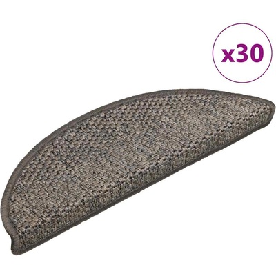 vidaXL Самозалепващи стелки за стълби сизал 30 бр 56x17x3 см сиво-бежови (3365860)