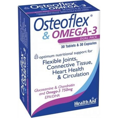 HEALTHAID Хранителна добавка за здрави стави+ Омега Промо 30+30табл, Health Aid Osteoflex & Omega-3 30 Tablets & 30 Capsules