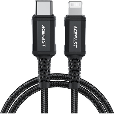 Acefast C4-01 Lightning USB-C PD 30W 480Mb/s 1,8m černý