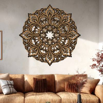dřevo života 4 vrstvá mandala SEBEDŮVĚRU Zvolte rozměr šxv (cm): 40x40, Zvolte barvu dekoru: Buk-Wenge