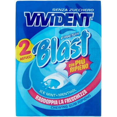 Vivident Blast mentolové žuvačky bez cukru 2x30g