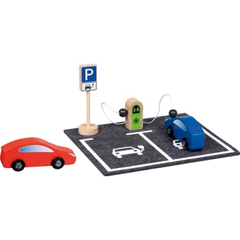 Goki Игрален комплект Goki - Зарядна станция с 2 автомобила (55842)