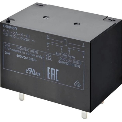 Omron, G7L-2A-X-SI-DC12 relé do DPS, monostabilní, 1 cívka, 600 V/DC, 30 A, 1 ks