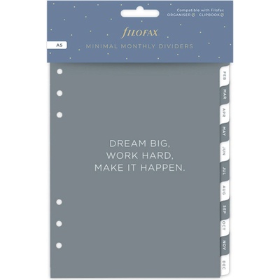 Filofax náplň A5 rozřazovač Minimal bílý měsíční