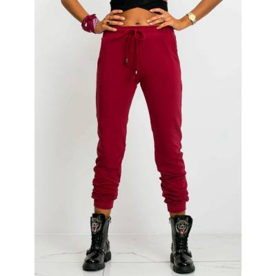 Sweatpants-RV-DR-5040.04X-burgundy tmavočervená BASIC Feel Good