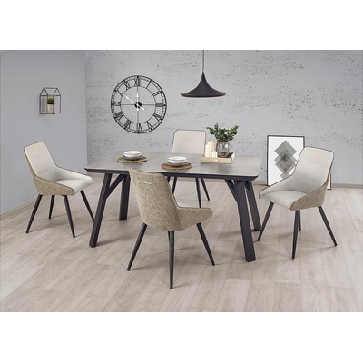 Halmar Правоъгълна маса halifax бетон / черно