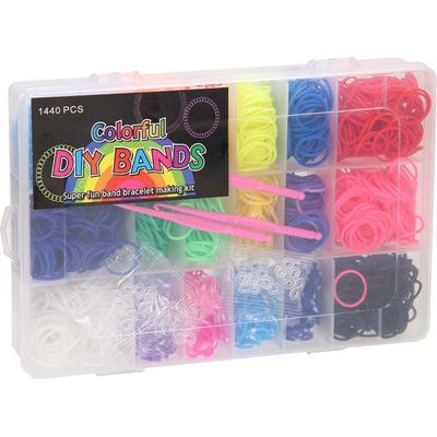 Udělej si náramek Gumičky Loom Bands 1440ks set s doplňky mix barev – Zboží Dáma