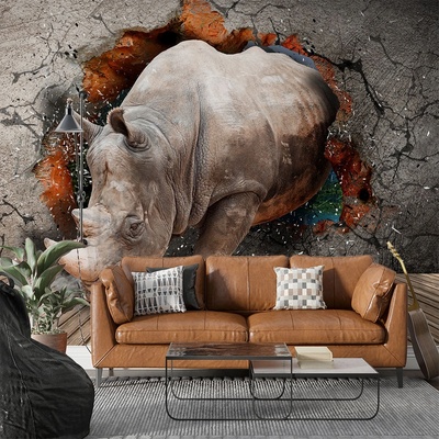 Art Gift Decor Фототапет - Триизмерен носорог