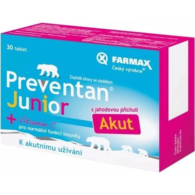 Preventan Akut Junior s příchutí jahod 30 tablet