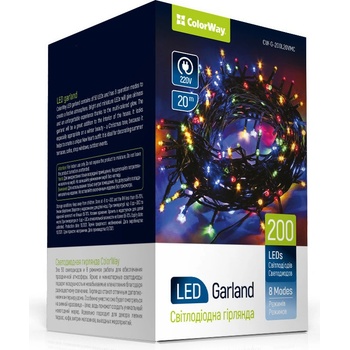 ColorWay LED reťaz 200led 20m 8-funkcíí USB multicolor CW-G-200L20UMC