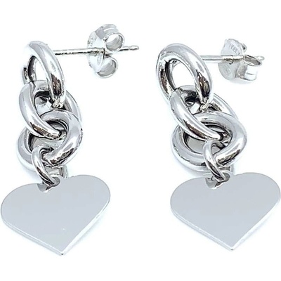 Jan Kos jewellery stříbrné náušnice srdce 12119312