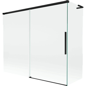 Mexen Rox L двукрилен плъзгащ се параван за вана 180 + 90 x 150 cm, прозрачен, черен - 8C9L-180-090-70-00 (8C9L-180-090-70-00)