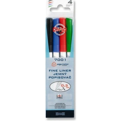 Koh-i-noor popisovač jemný fine liner 7001 0,3mm/ 4ks