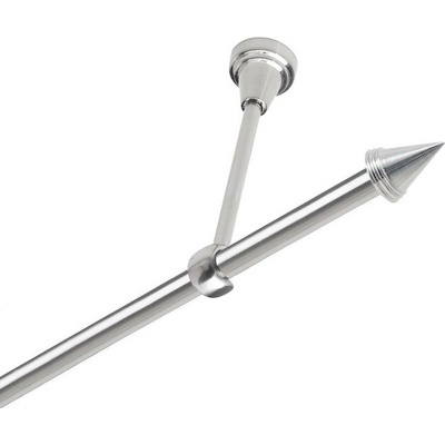 OK-GarnýžeCZ Garnýž kovová jednořadá 19mm Hrot nerez 390 cm do stropu / na tunýlek - bez kroužků