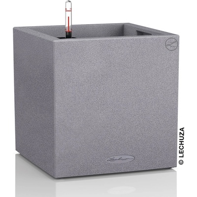 Lechuza Canto Stone Samozavlažovací květináč plastový30 x 30 x 30 cm šedý