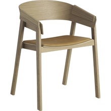 Muuto Cover Armchair kožená koňaková / dub
