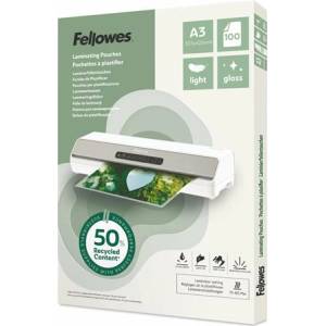 Fellowes Термоламиниращо фолио, 80 микрона, А3, гланц, 100 броя, FELLOWES "Light" 100142988 (100142988)