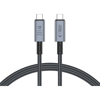Tech-Protect Кабел USB -C / USB-C 4.0 240W Power Delivery и поддръжка на 8K 100см - Tech-Protect Ultraboost Max - Сив (5906302308989)