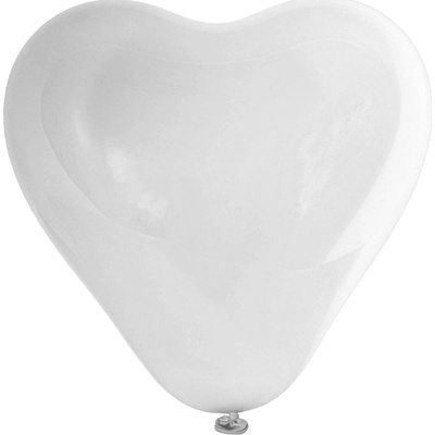 Aga4Kids Latexový balónek Srdce 25 cm Bílý